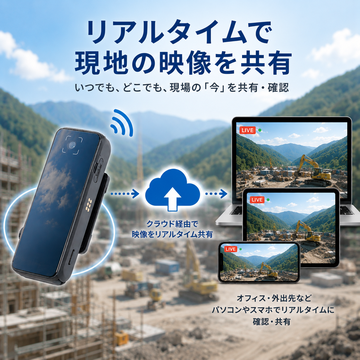 リアルタイムで現地の映像を共有