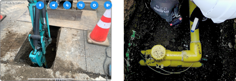 左:ボディカメラで撮影した定点映像 右:スマホで撮影したポイント映像