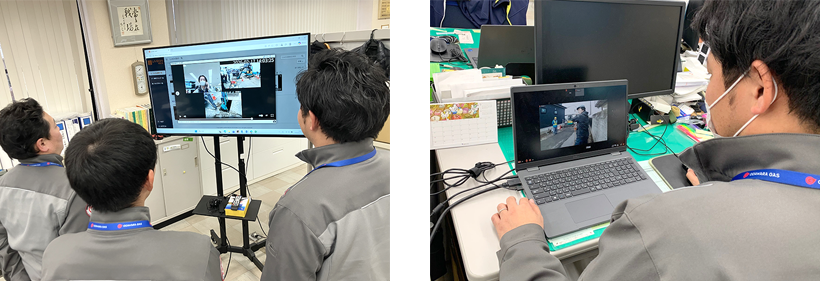 事務所では大型モニターやノートパソコンなど、複数の場所や端末で現場を確認することが可能