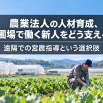 農業法人の人材育成、広い圃場で働く新人をどう支えるか？遠隔での営農指導という選択肢