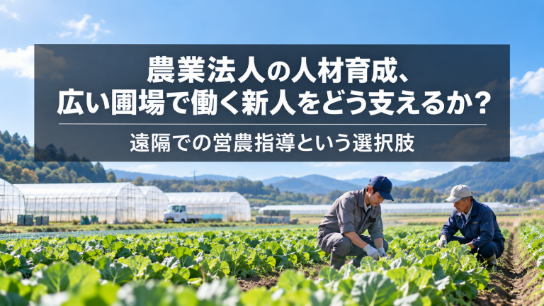 農業法人の人材育成、広い圃場で働く新人をどう支えるか？遠隔での営農指導という選択肢